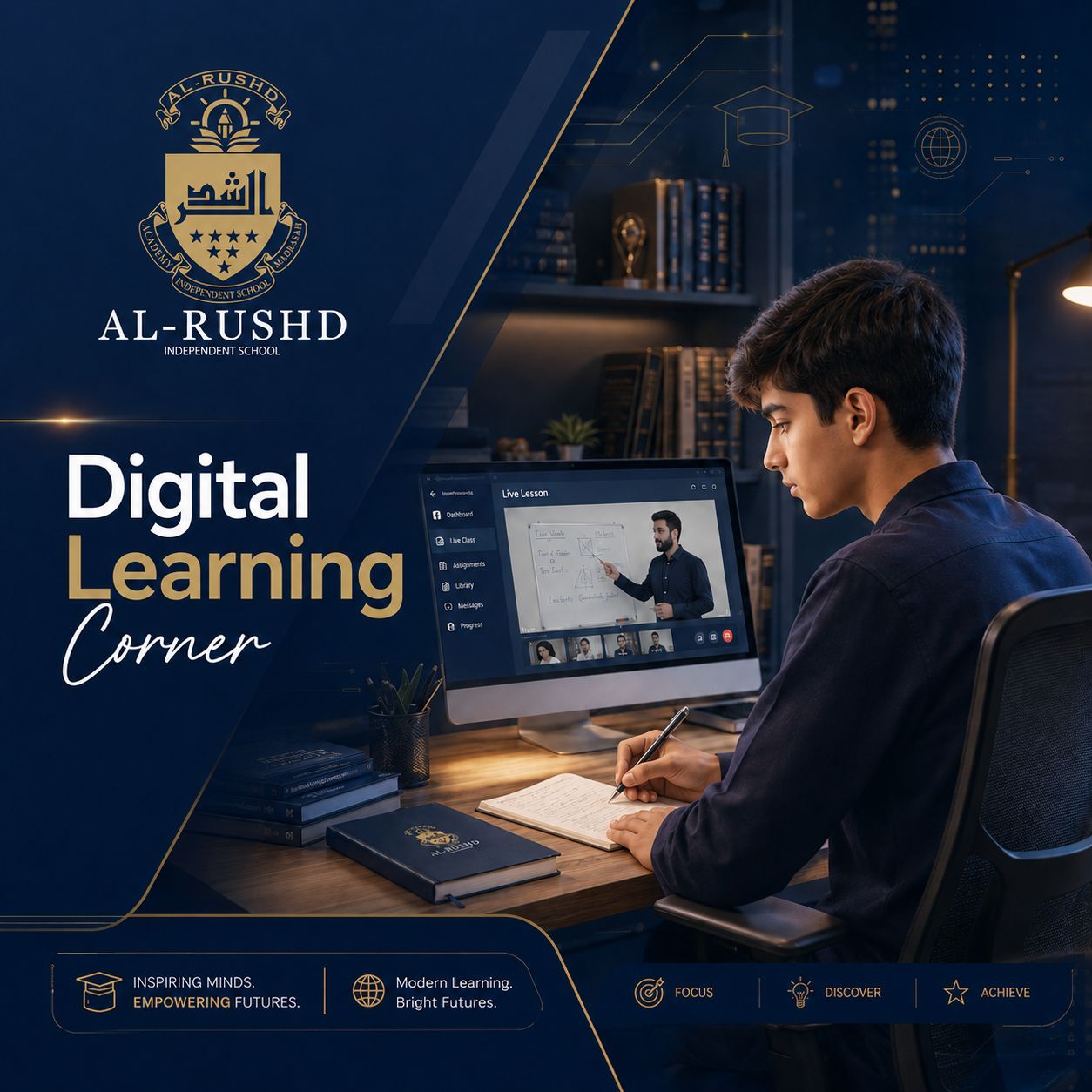 Online teacher teaching students
